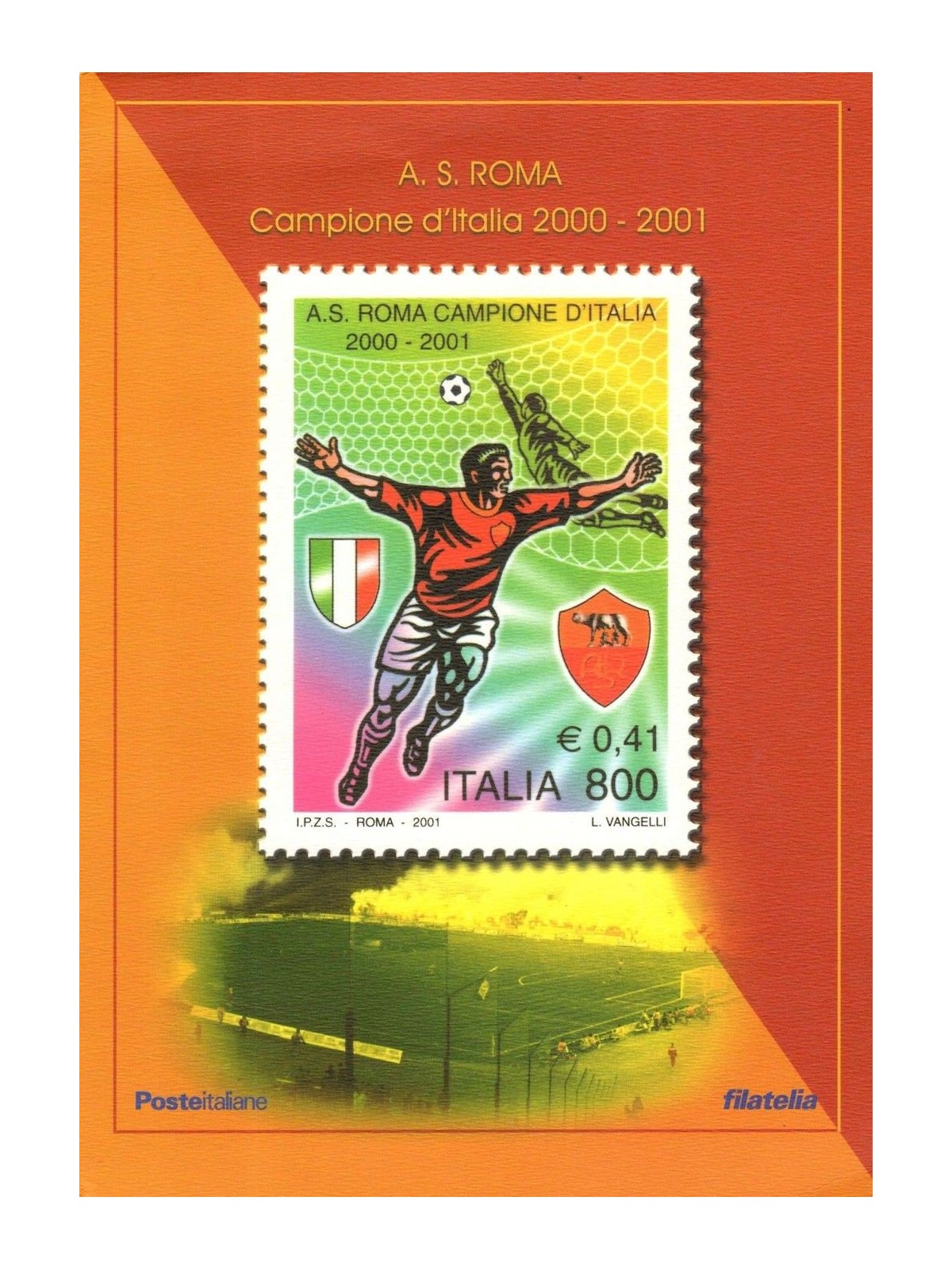 ITALY 2001 Folder Roma Champion of Italy