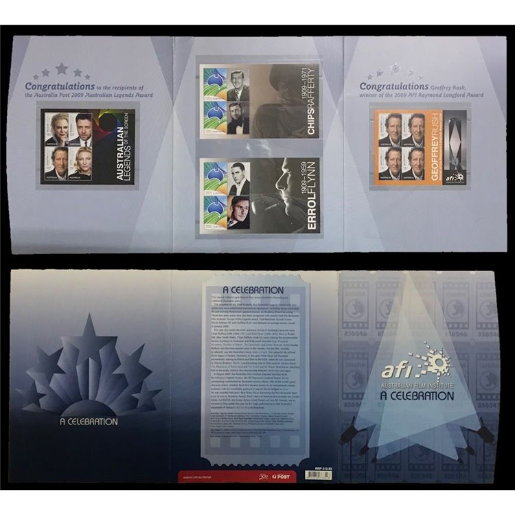AUSTRALIA 2009 Folder Cinema, Australian actors (4 s/s)