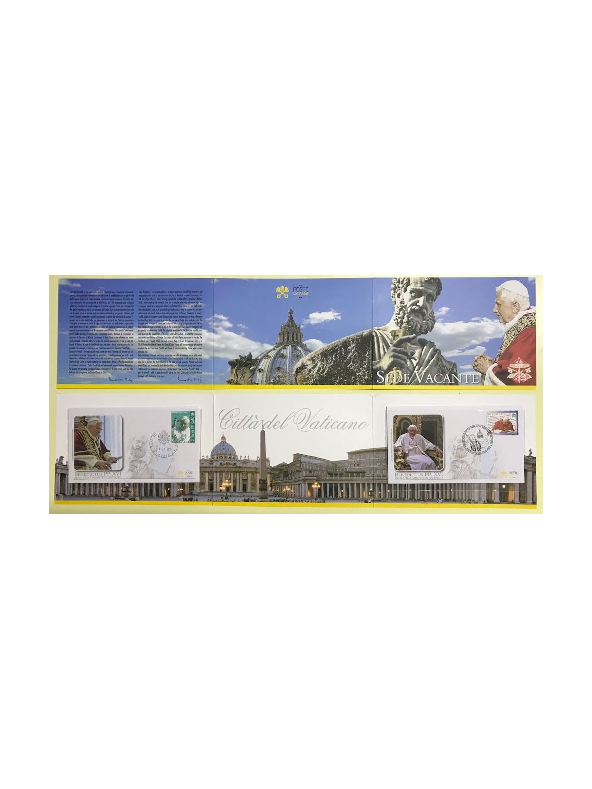 VATICAN 2013 Folder Sede Vacante (Announcement and Last Day)