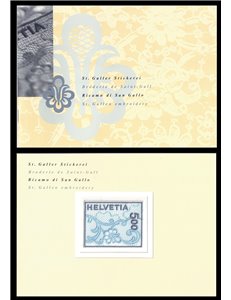 SWITZERLAND 2000 St. Gallen Lace (Official Folder) MNH**