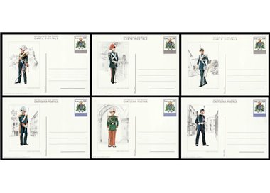 SAN MARINO 1979 Uniformi Sammarinesi 6 Cartoline Postali nuove