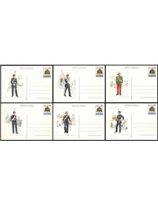 SAN MARINO 1980 Uniformi Sammarinesi 6 Cartoline Postali nuove