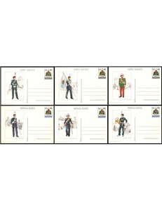 SAN MARINO 1980 Uniformi Sammarinesi 6 Cartoline Postali nuove