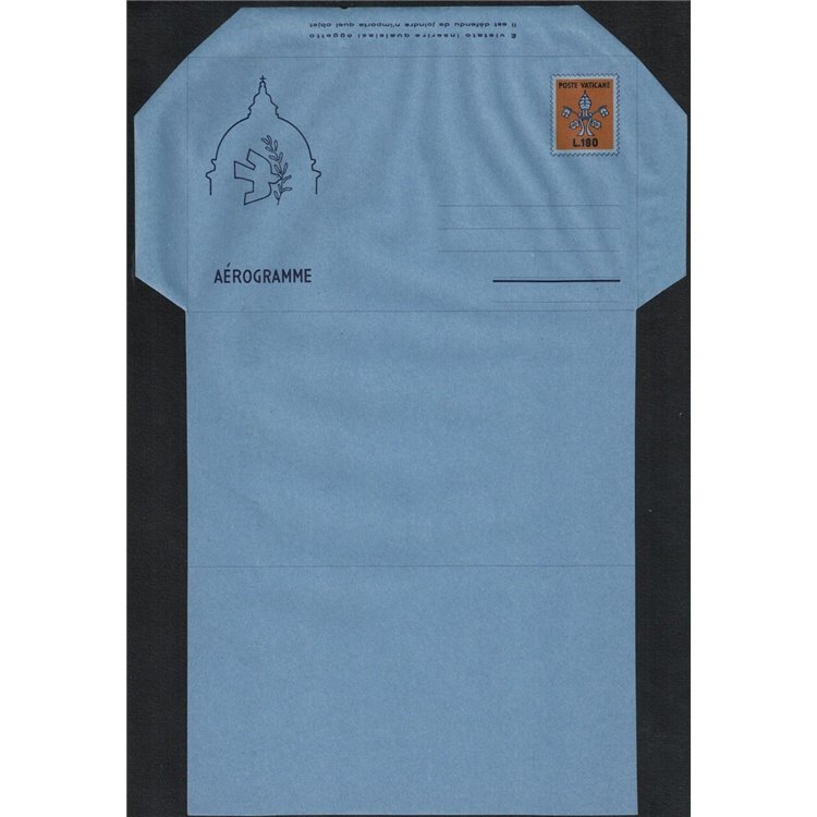 VATICAN 1976 Dove in flight, new unfolded aerogram