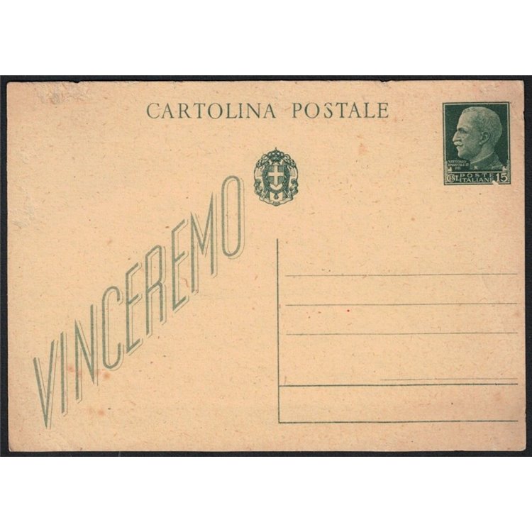 ITALIA REGNO 1942 Vinceremo 15c verde, Cartolina Postale nuova