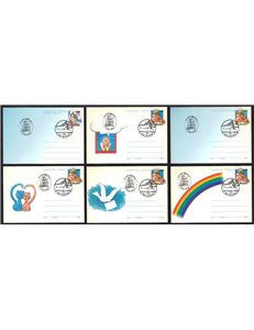 SAN MARINO 1998 Augurali 6 Cartoline Postali FDC