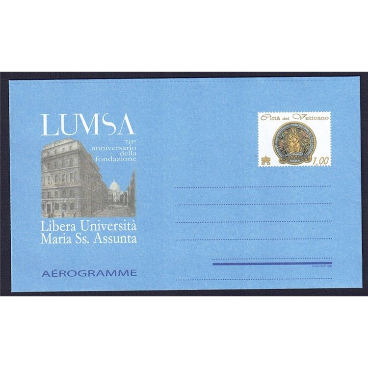 VATICANO 2009 Anniversario LUMSA (aerogramma) nuovo