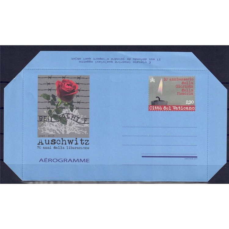 VATICANO 2015 Auschwitz (aerogramma) nuovo