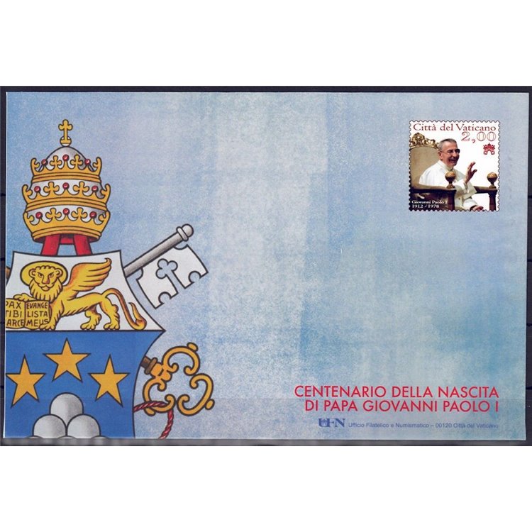 VATICAN 2012 John Paul I (Postal Envelope) new