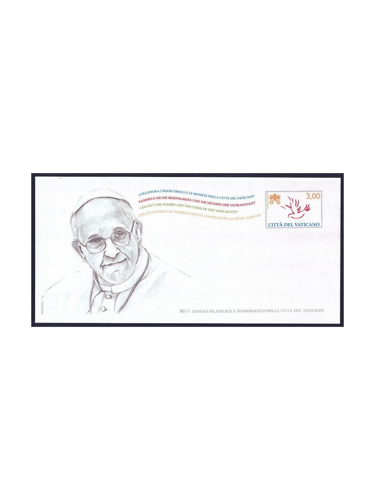 VATICANO 2015 La Pace (Busta Postale) nuova