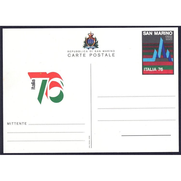 SAN MARINO 1976 Philatelic Exhibition (Postcard)