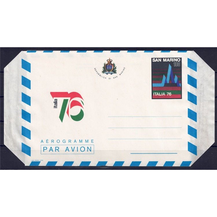 SAN MARINO 1976 Philatelic Exhibition, new aerogram