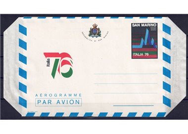 SAN MARINO 1976 Esposizione di Filatelia, aerogramma nuovo