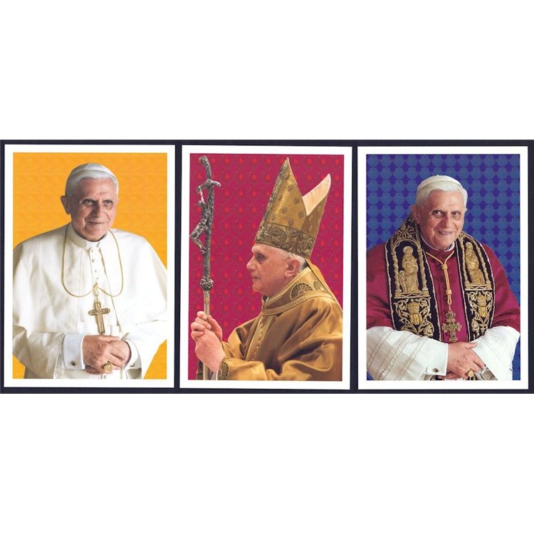 VATICANO 2005 Benedetto XVI, 3 cartoline postali nuove