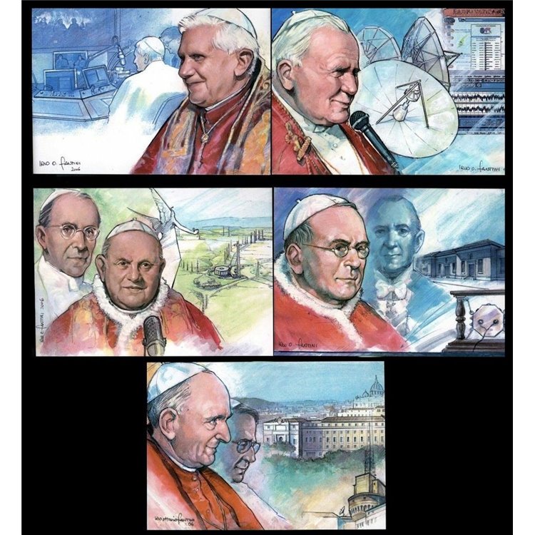 VATICANO 2006 Radio Vaticana, 5 cartoline postali nuove