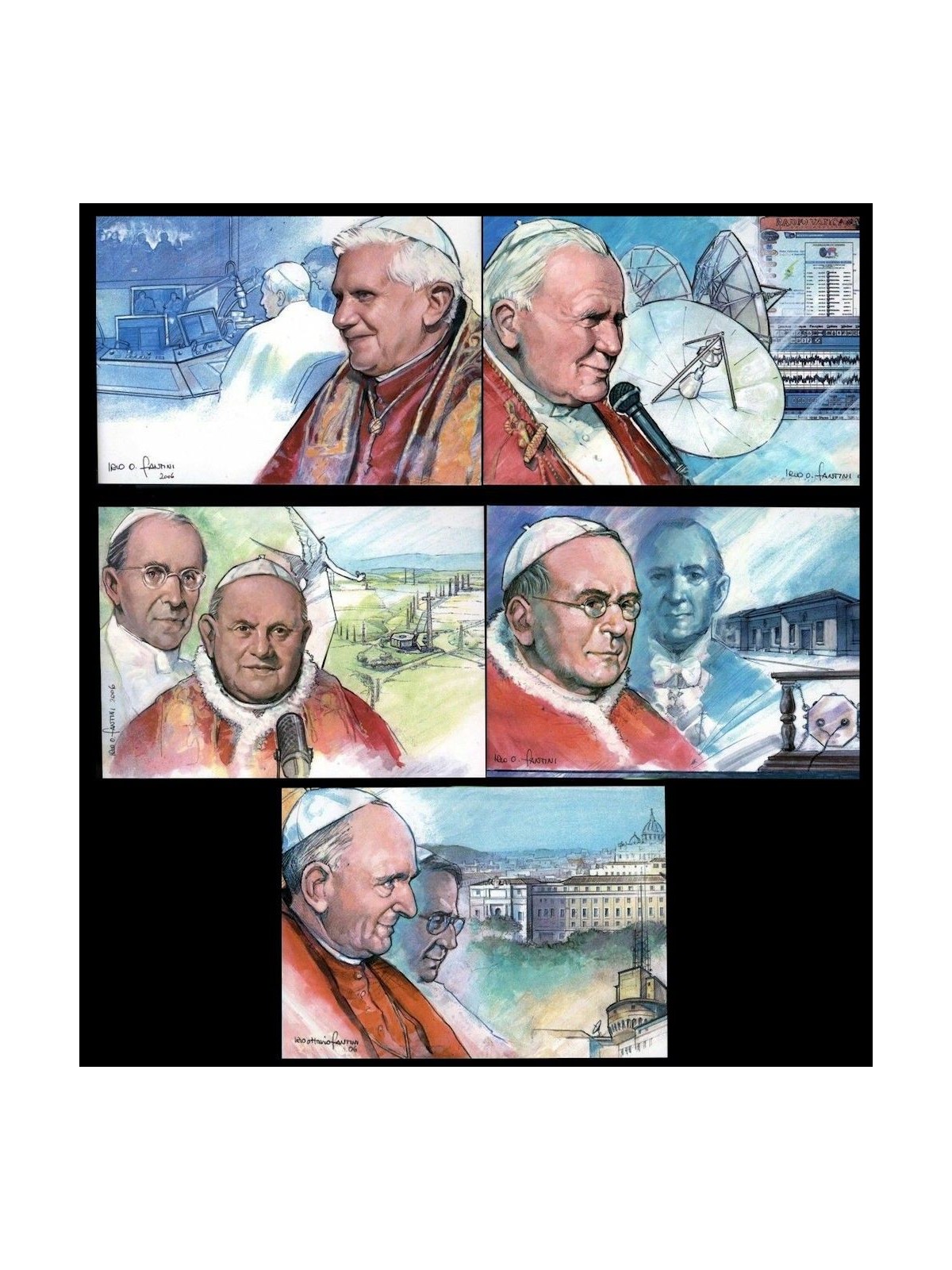 VATICAN 2006 Vatican Radio, 5 new postcards