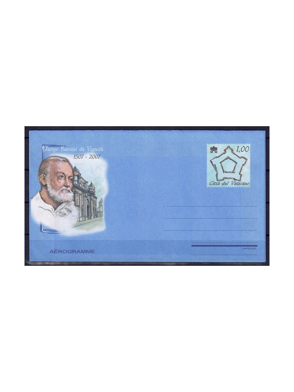 VATICAN 2007 Jacopo Barozzi da Vignola, new aerogram