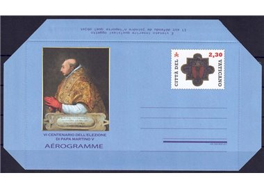 VATICAN 2017 Pope Martin V (aerogram) new