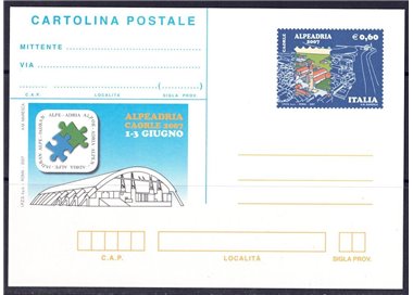 ITALIA 2007 ALPEADRIA, Cartolina Postale nuova