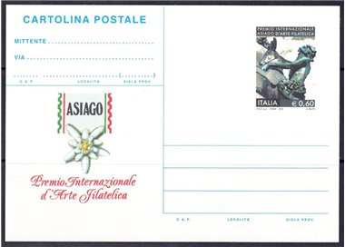 ITALIA 2010 ASIAGO, Cartolina Postale nuova