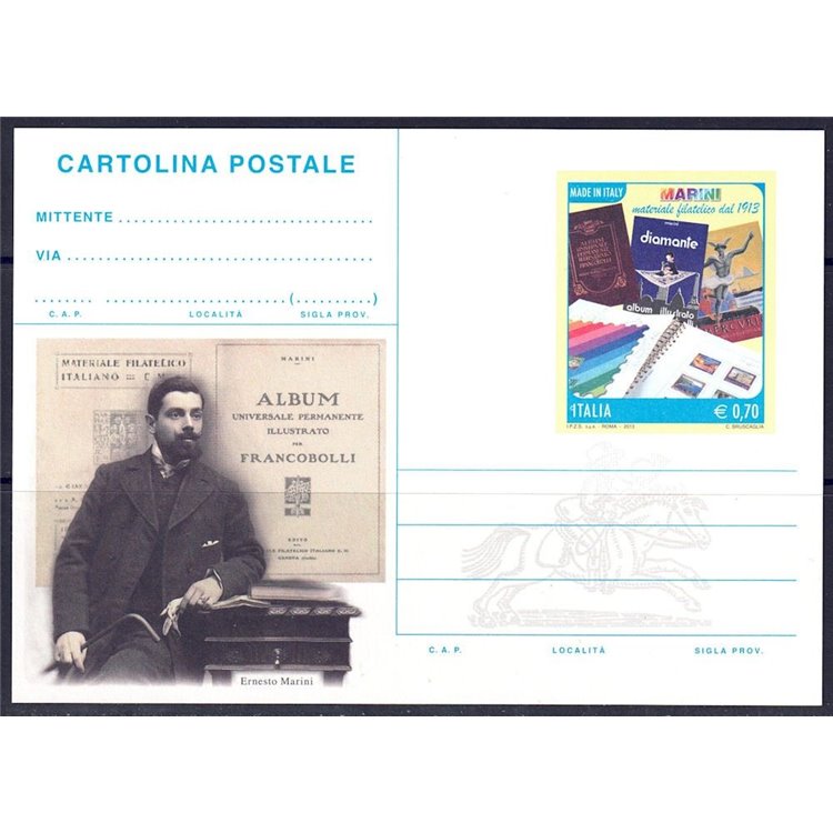 ITALIA 2013 ERNESTO MARINI, Cartolina Postale nuova