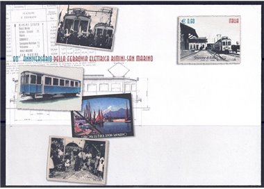 ITALIA 2012 FERROVIA RIMINI-SAN MARINO, Busta Postale nuova