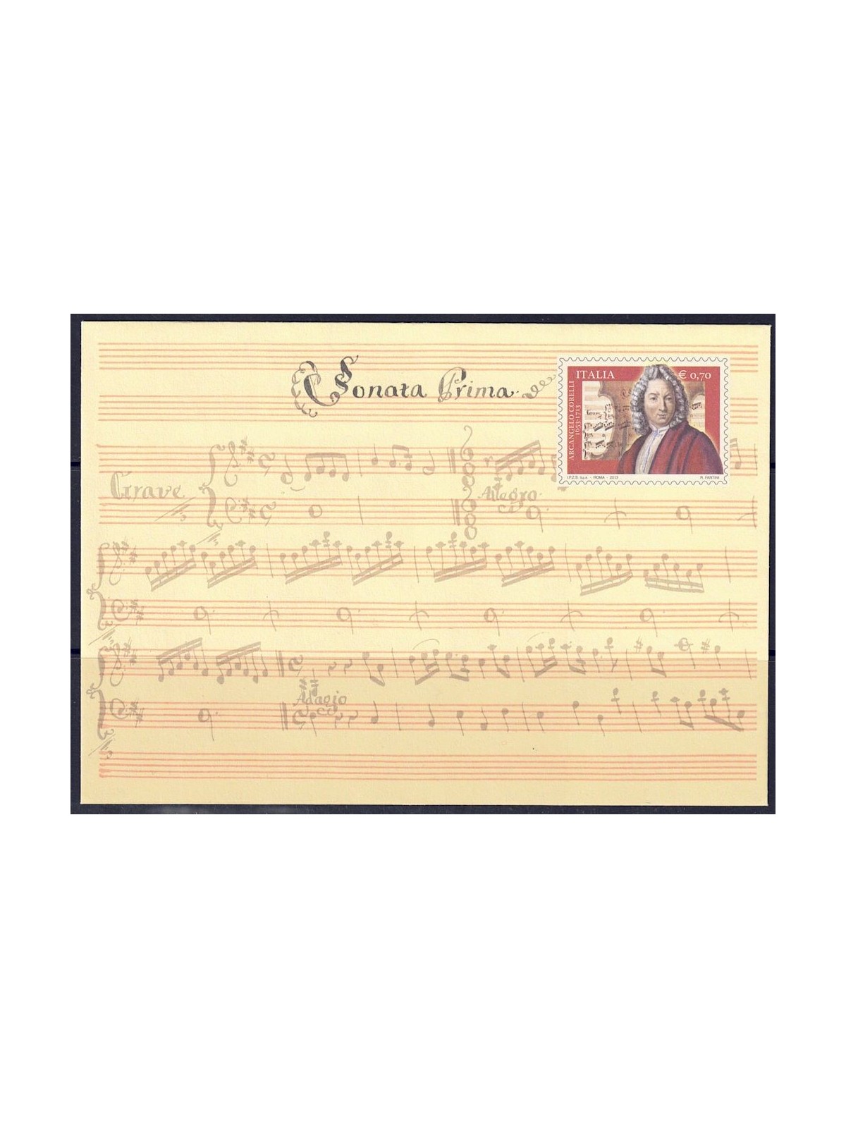 ITALIA 2013 ARCANGELO CORELLI, Busta Postale nuova