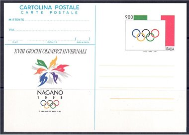 ITALIA 1998 NAGANO, Cartolina Postale nuova