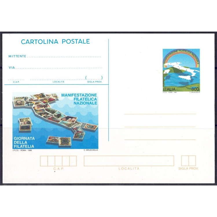 ITALIA 1998 GIORNATA DELLA FILATELIA, Cartolina Postale nuova