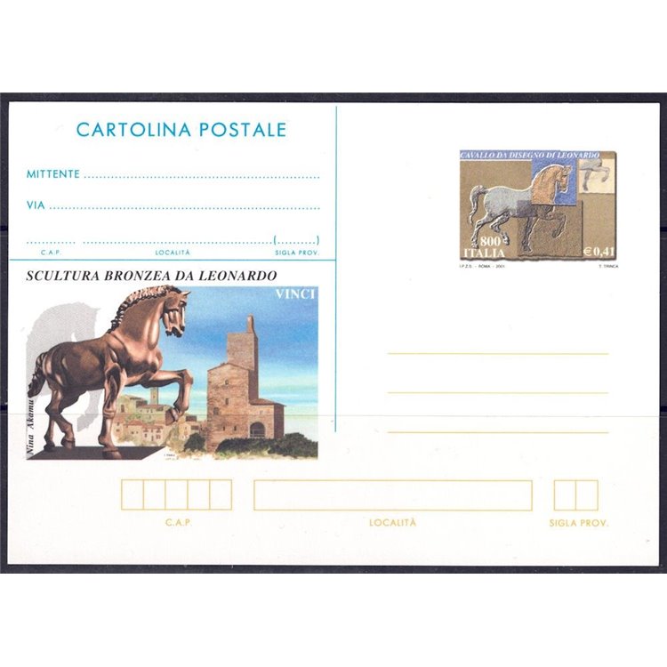 ITALY 2001 LEONARDO DA VINCI'S HORSE, New Postcard