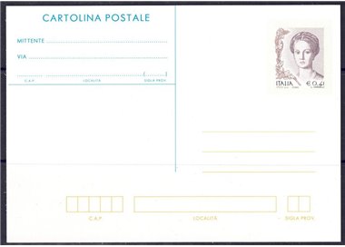 ITALIA 2003 DONNE NELL'ARTE, Cartolina Postale nuova