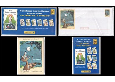 FRANCE 1995 Jean de La Fontaine 6 envelopes + 6 postcards