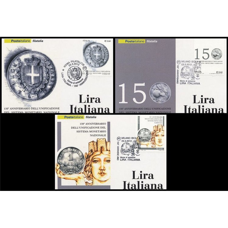 ITALIA 2012 Anniversario della Lira (Cartoline Postali)