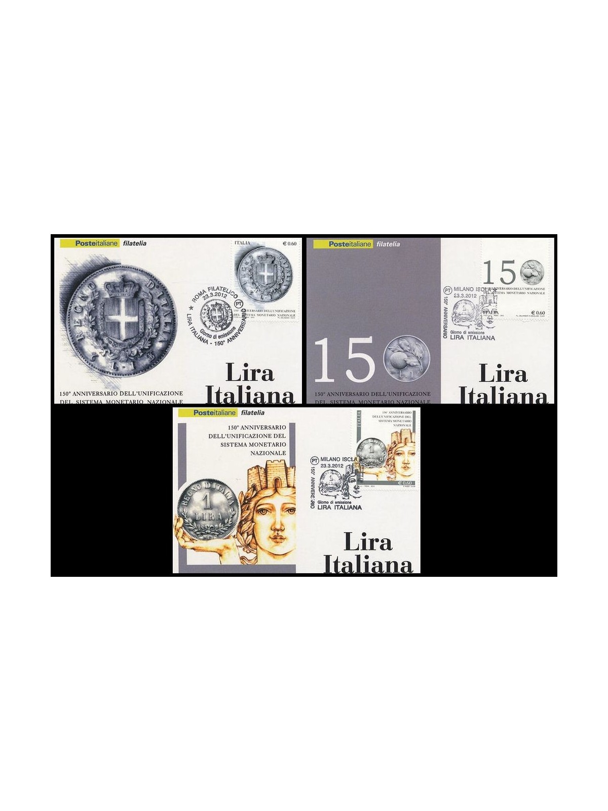 ITALIA 2012 Anniversario della Lira (Cartoline Postali)