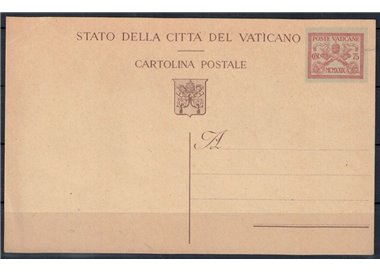 VATICAN 1929 Conciliation 75c carmine, new postcard