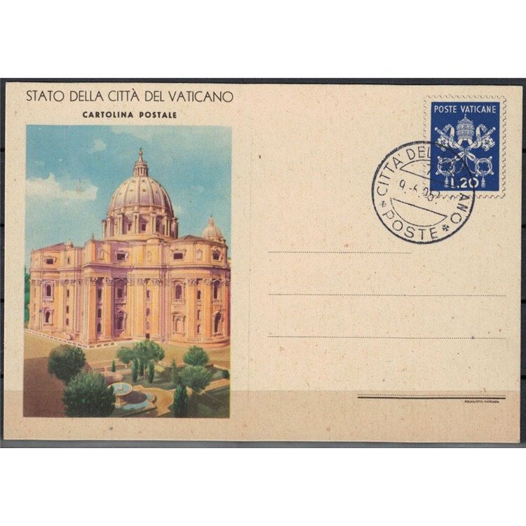 VATICAN 1950 Views £20 blue, US postcard