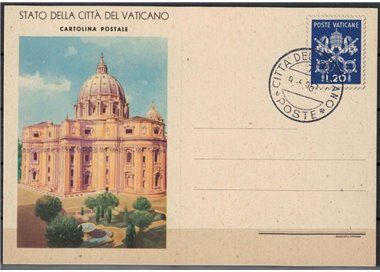 VATICANO 1950 Vedute £ 20 blu, cartolina us