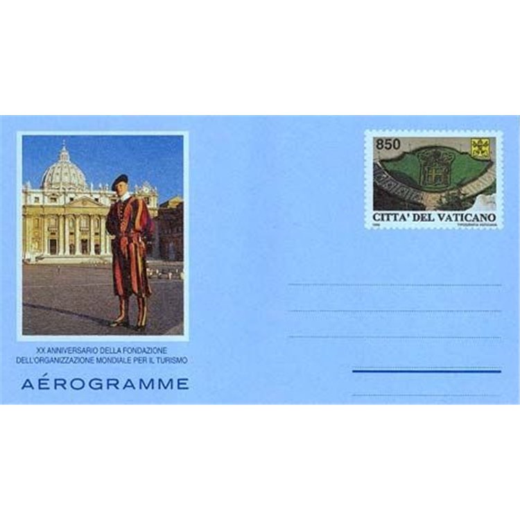 VATICAN 1996 World Tourism Organization, new aerogram