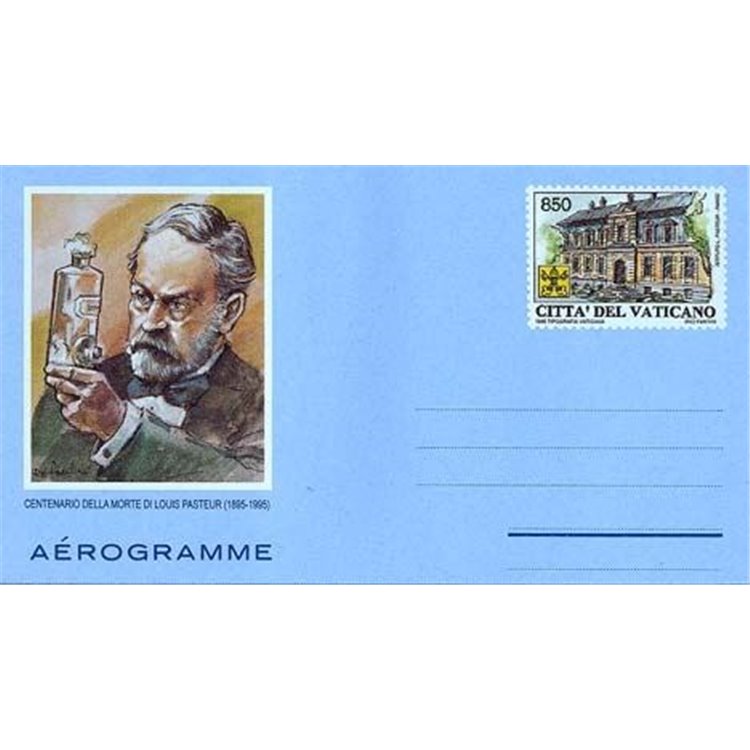 VATICAN 1995 Louis Pasteur, new aerogram