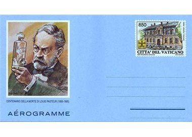VATICANO 1995 Louis Pasteur, aerogramma nuovo