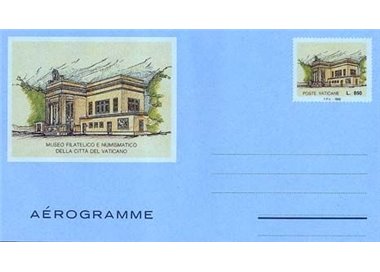 VATICANO 1992 Museo filatelico e numismatico, aerogramma nuovo
