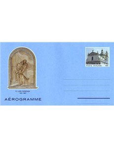VATICANO 1991 San Luigi Gonzaga, aerogramma nuovo