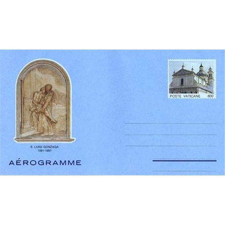 VATICANO 1991 San Luigi Gonzaga, aerogramma nuovo