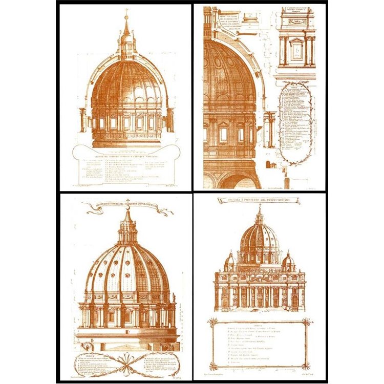 VATICAN 1990 Dome of St. Peter, 4 new postcards