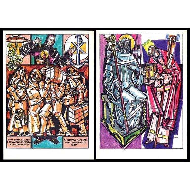 VATICANO 1987 Commemorazioni, 2 cartoline postali nuove