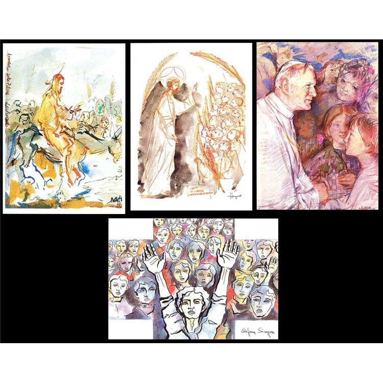 VATICAN 1985 Year of Youth, 4 new postcards