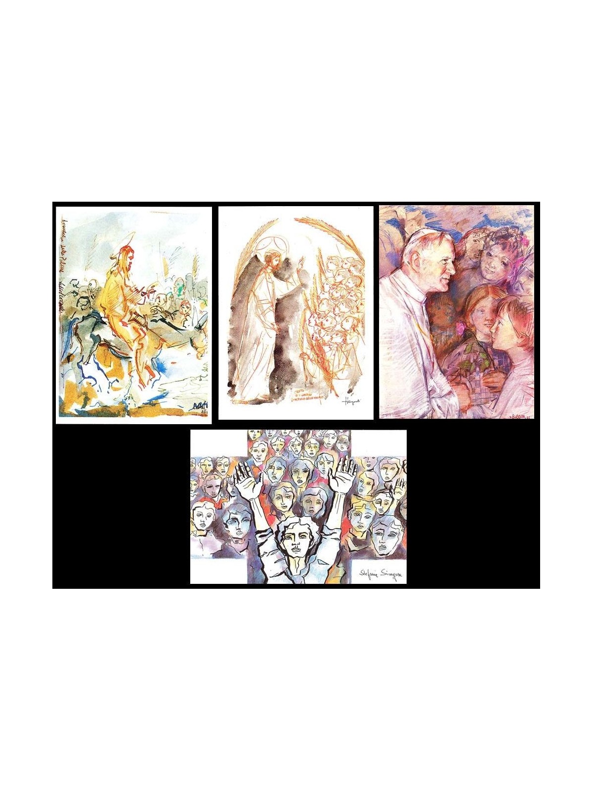 VATICAN 1985 Year of Youth, 4 new postcards