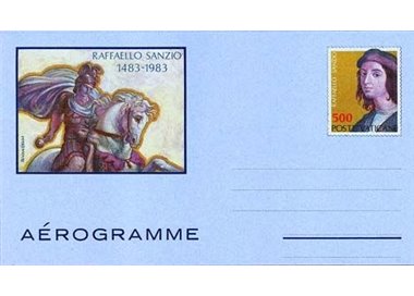 VATICAN 1983 Raffaello Sanzio, new aerogram