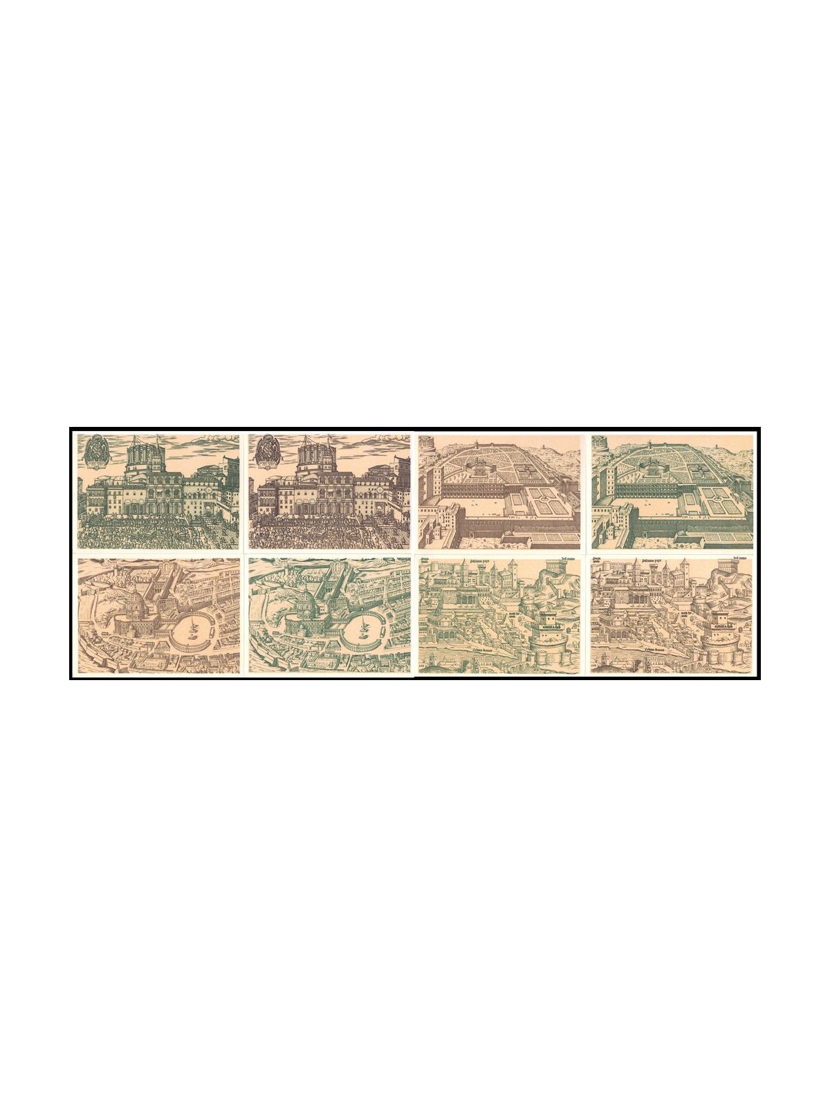 VATICAN 1982 Ancient views, 8 new postcards