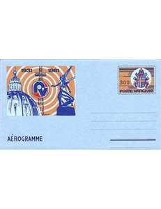 VATICANO 1981 Radio vaticana, aerogramma nuovo